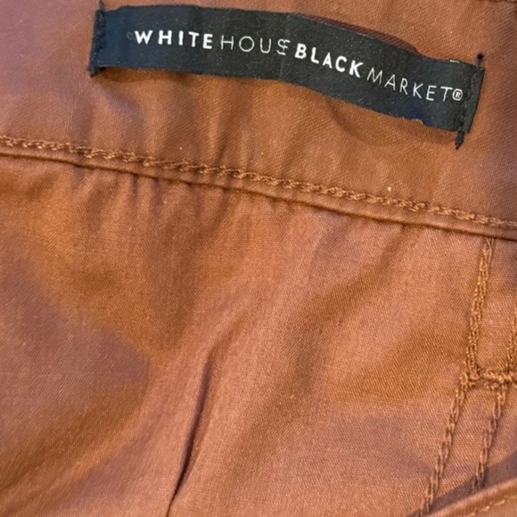 WHBM high rise skinny brown faux leather pants. Size 6 - Picture 8 of 9